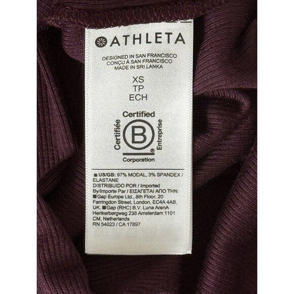ATHLETA Ease IN Rib TANK Top MODAL Super SOFT Spiced CABERNET Burgundy‎ NWOT XS - Picture 7 of 12